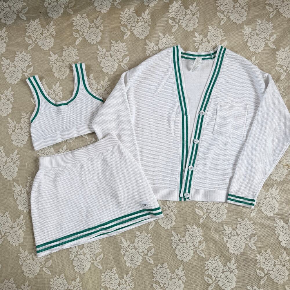 Alo Yoga 3 Piece Varsity Sweater Set XXS/XS